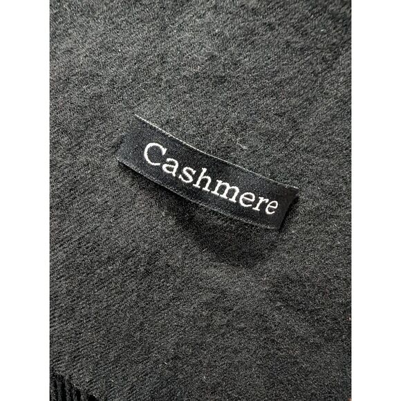 Black Cashmere Shawl Wrap 24.5x72 Soft Long Scarf Minimalist Elegant Boho Gypsy - Picture 11 of 12